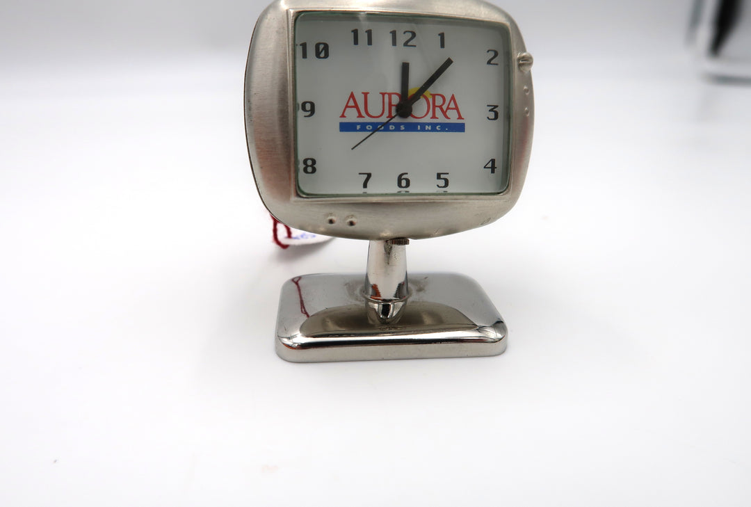 p489 Cute Television with Rabbit Ears Miniature Advertising Clock