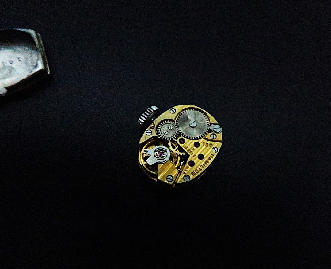 p499 Vintage Ladies Hamilton 14k White Gold Diamond Wristwatch