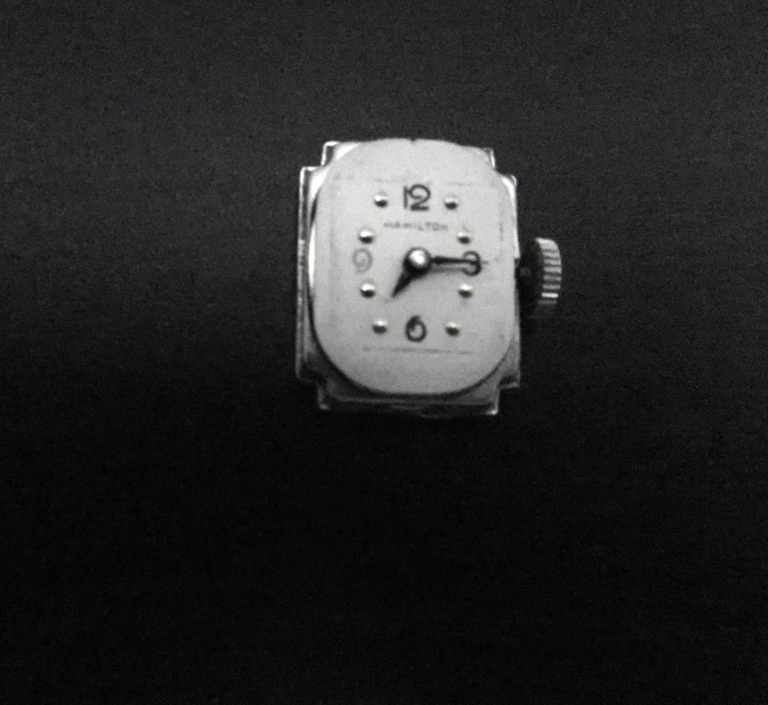 p501 vintage 14k White Gold Women's Diamond Hamilton Watch