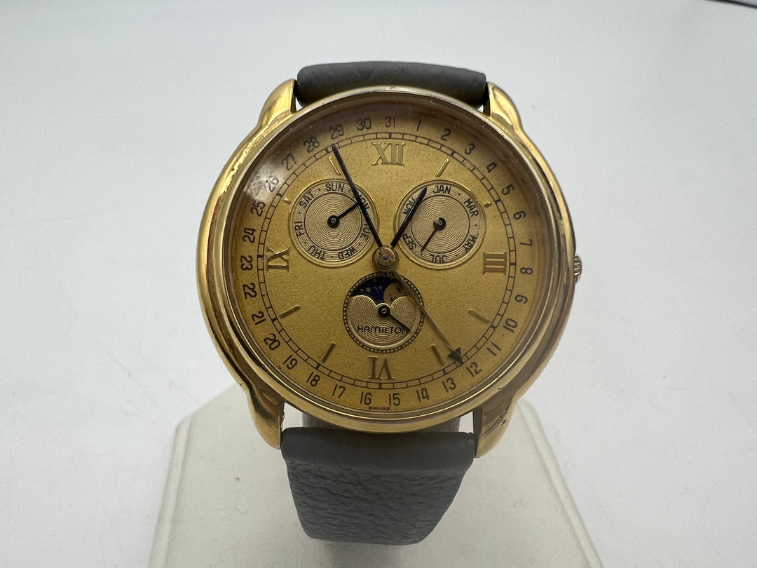 u268 Hamilton Triple Date Moonphase Quartz Watch