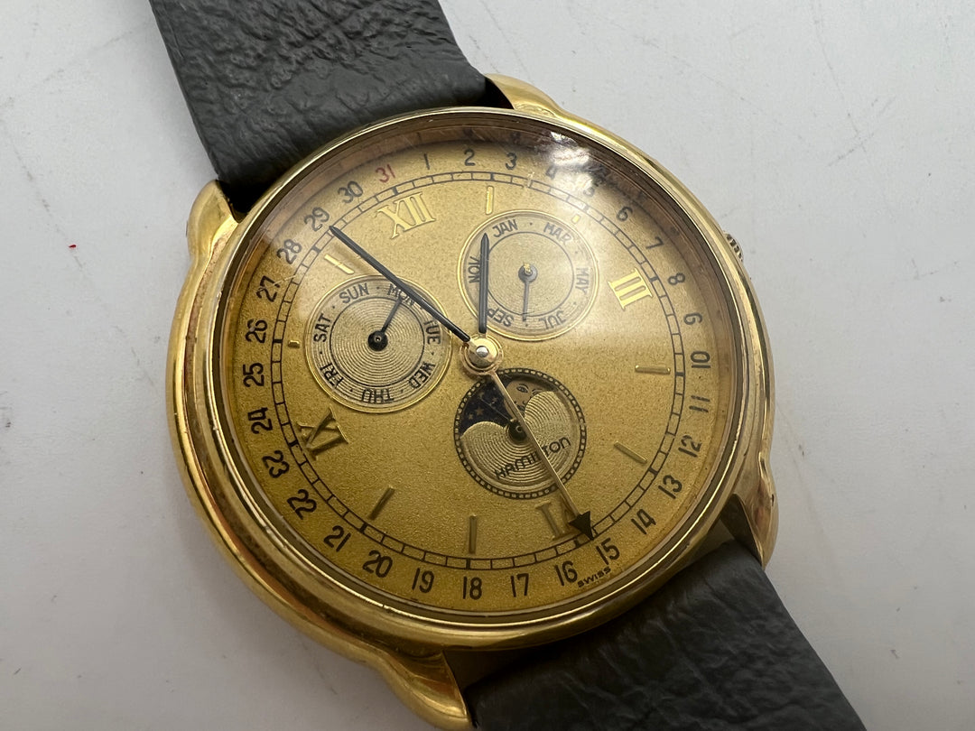 u268 Hamilton Triple Date Moonphase Quartz Watch