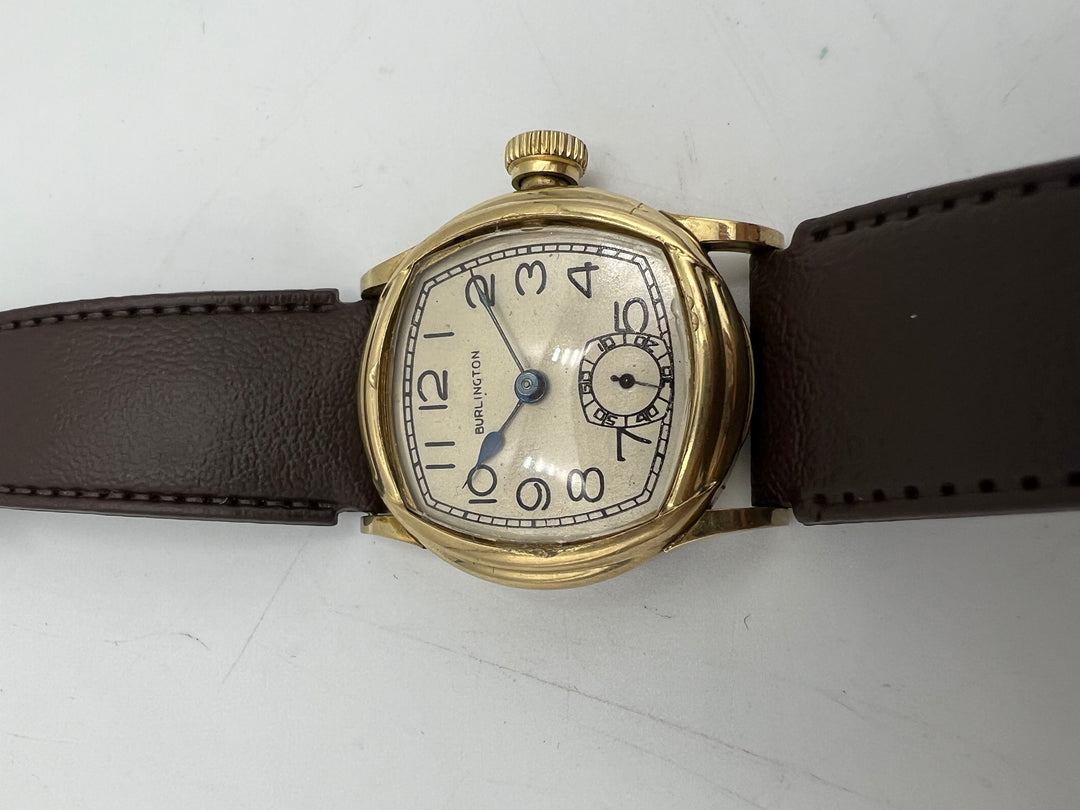 u270 Burlington Watch Co. 10k Gold Plated Manual Wind Small Seconds Watch