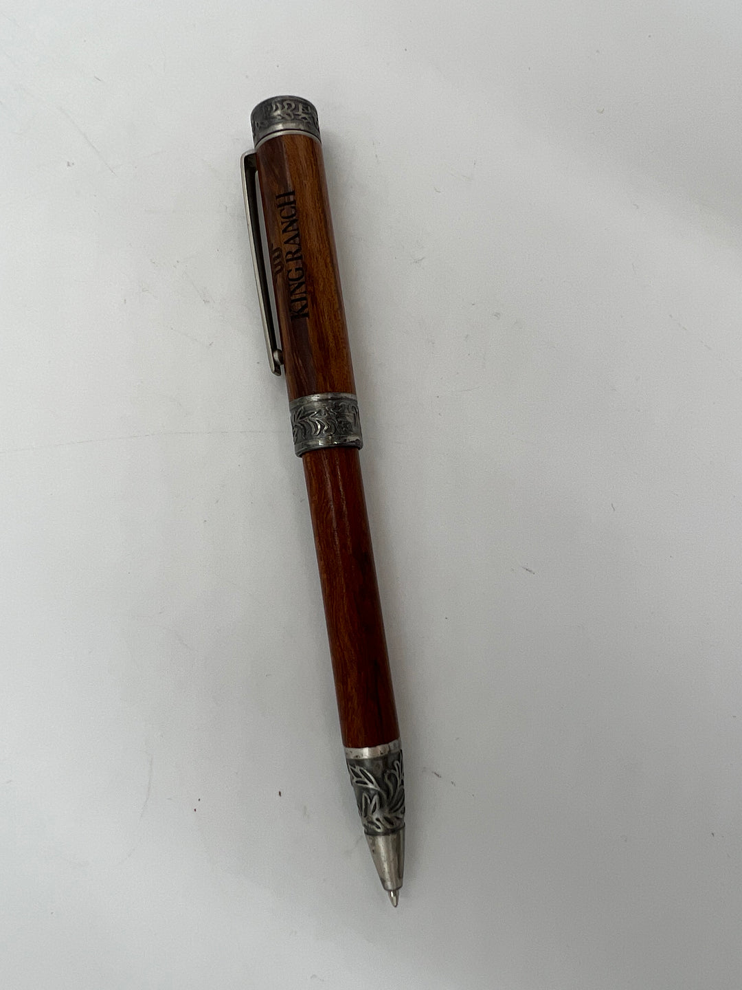 t623 Desert Iron Wood Cowboy Antique Pewter Twist Pen