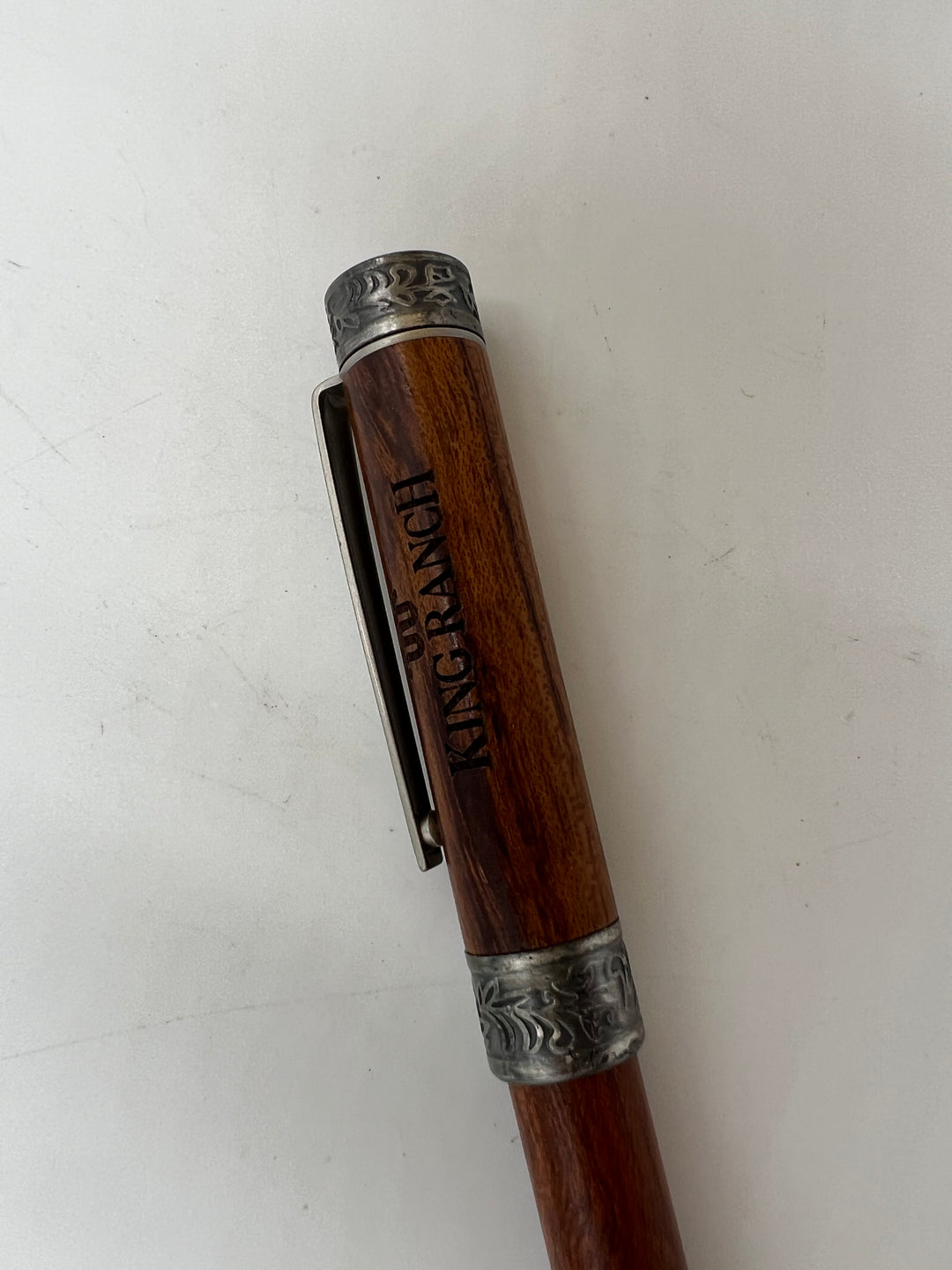 t623 Desert Iron Wood Cowboy Antique Pewter Twist Pen