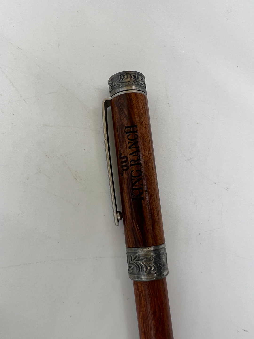 t623 Desert Iron Wood Cowboy Antique Pewter Twist Pen