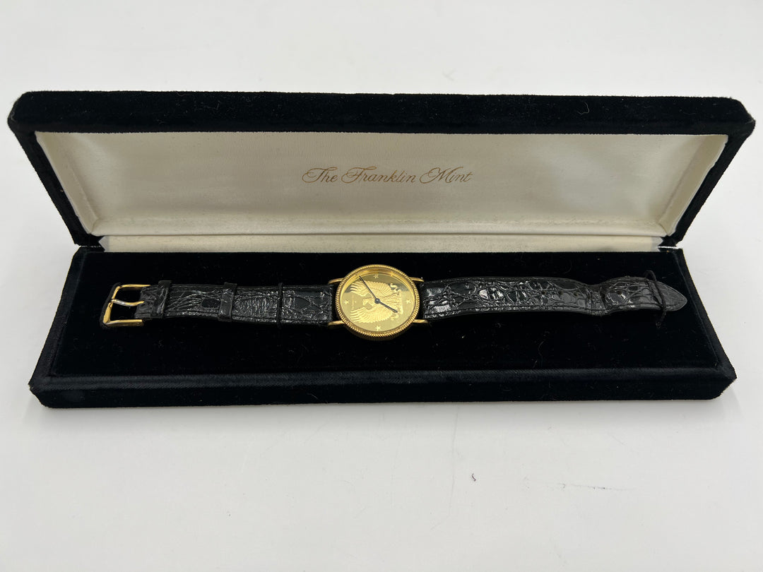 t660 1986 The Franklin Mint Vintage Gold Eagle Watch