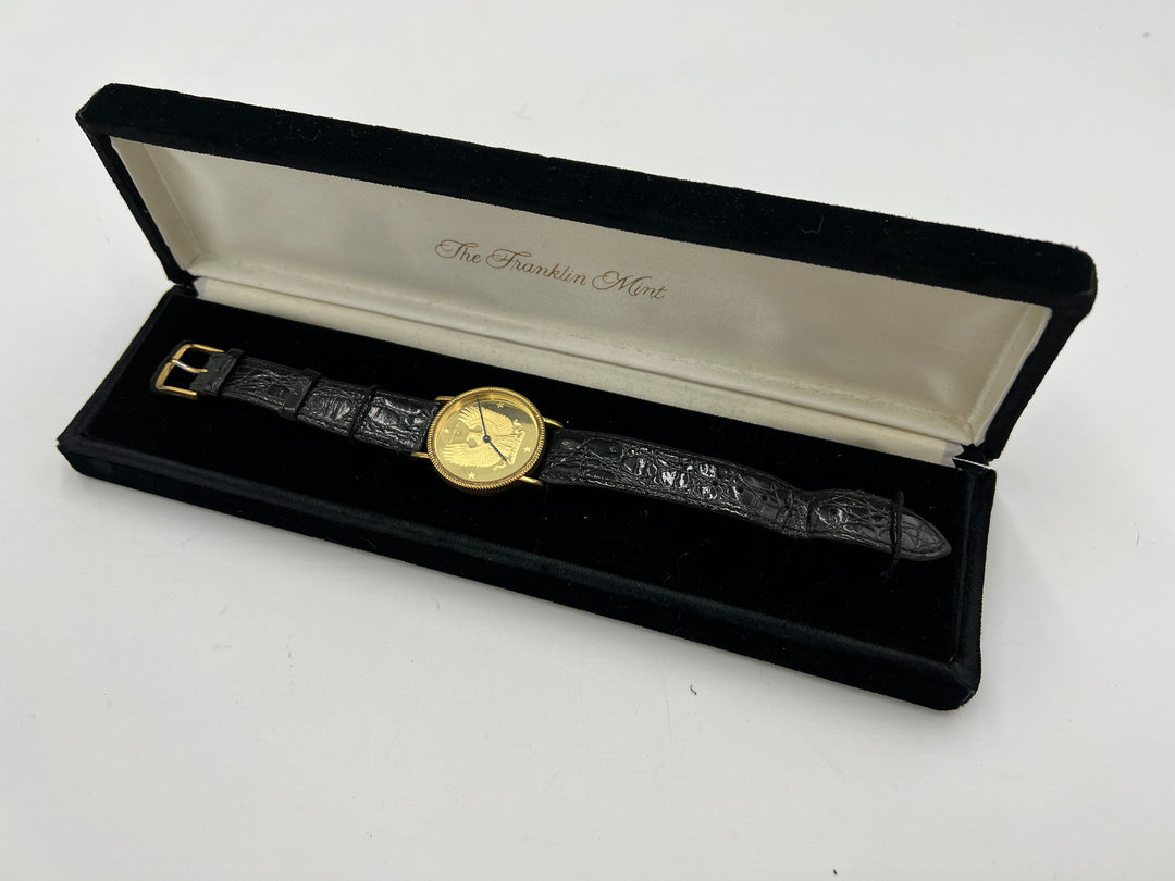 t660 1986 The Franklin Mint Vintage Gold Eagle Watch