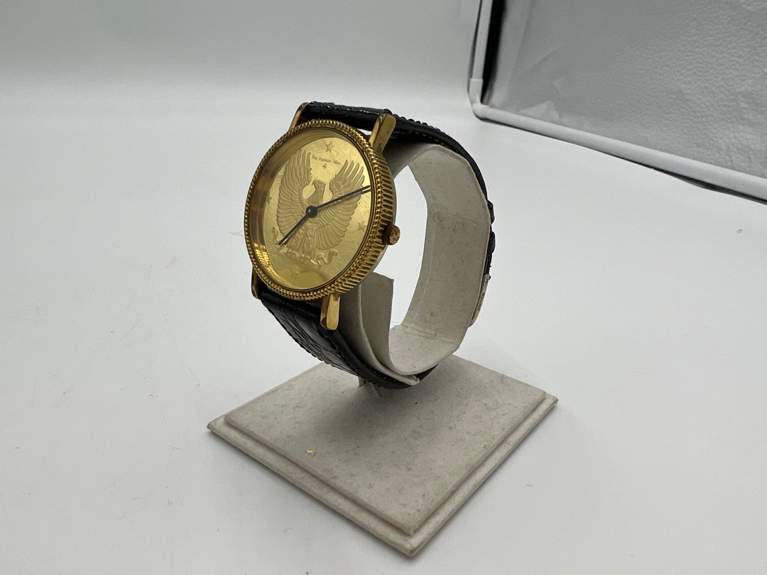 t660 1986 The Franklin Mint Vintage Gold Eagle Watch