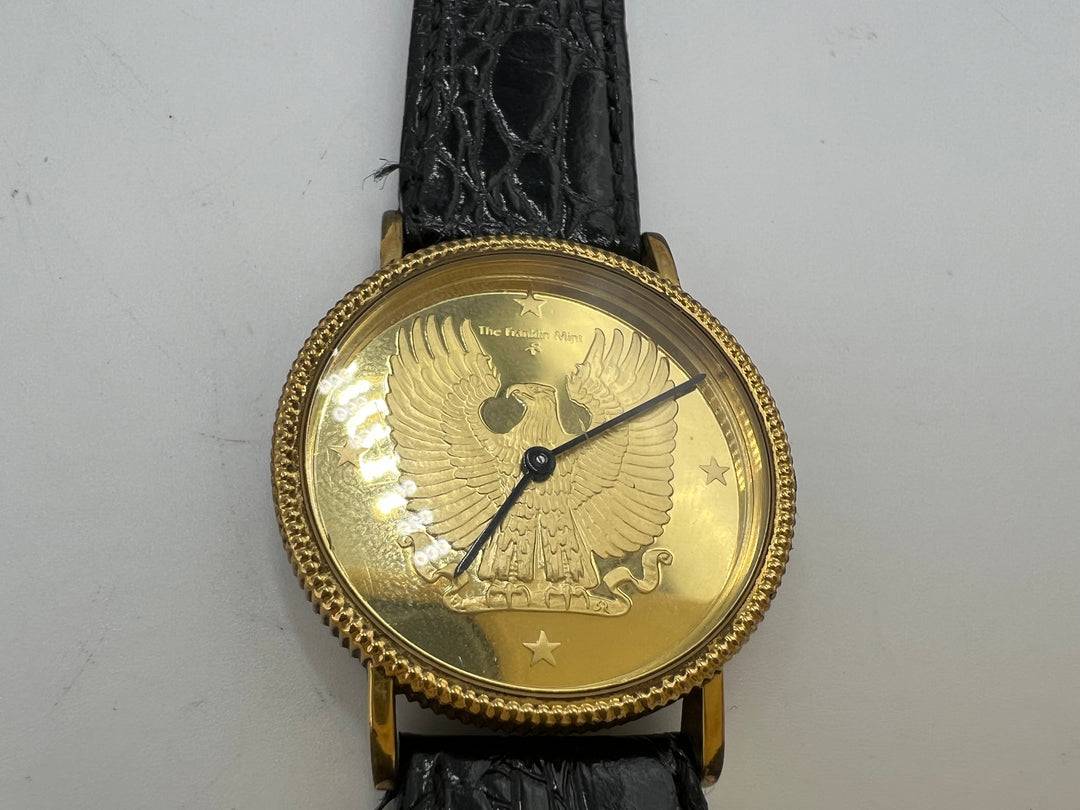 t660 1986 The Franklin Mint Vintage Gold Eagle Watch
