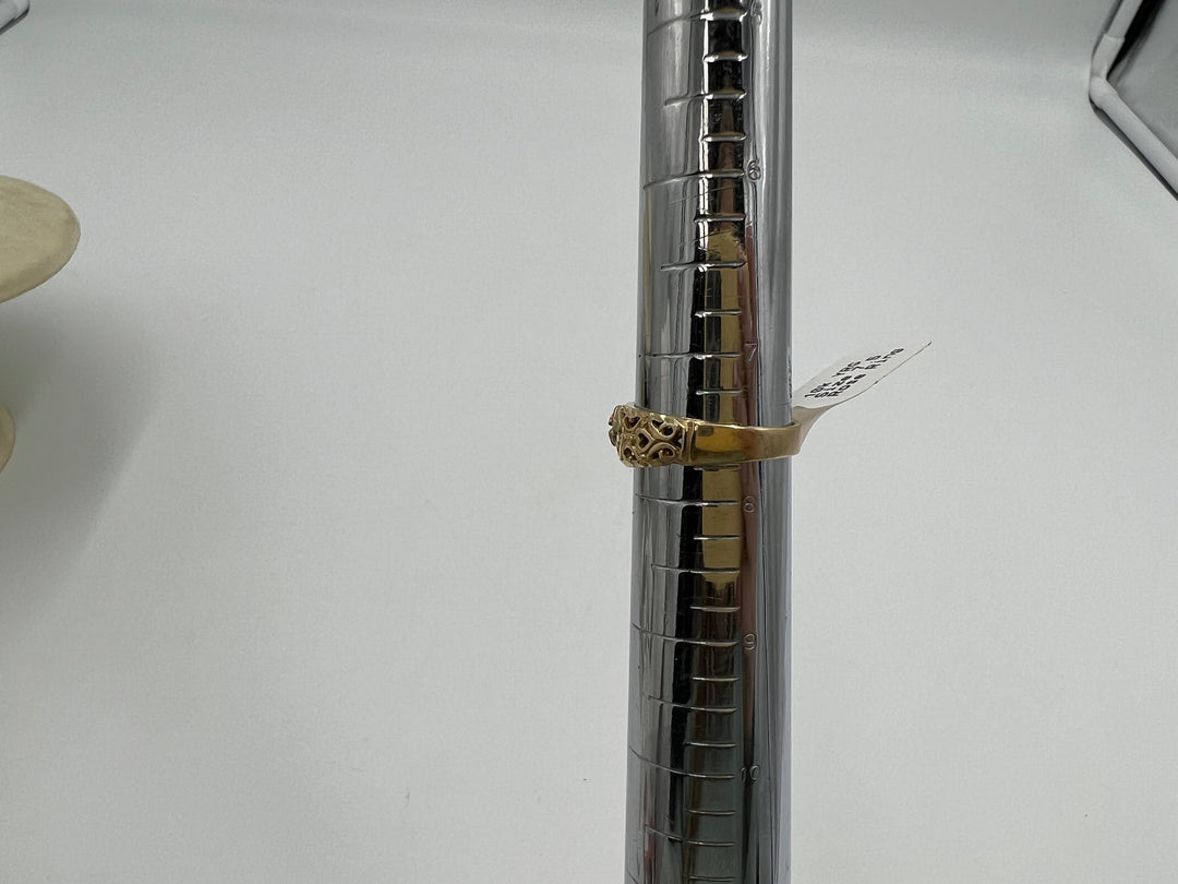 t662 Vintage 10k Yellow Rose Gold Rose Ring