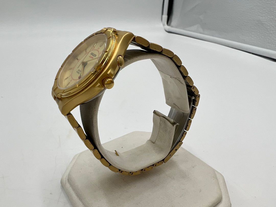 t693 Vintage Gruen Gold Tone Quartz Men's Watch