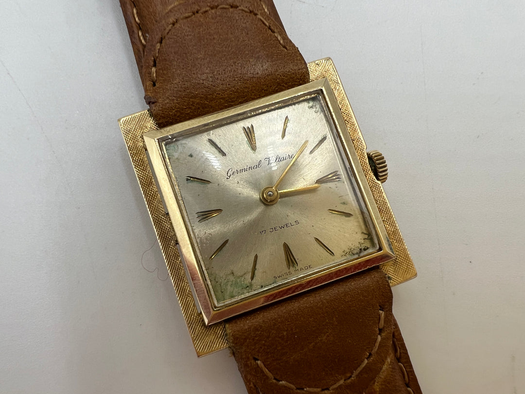 t739 Beautiful Germinal Voltaire 14kt Gold Men's Watch