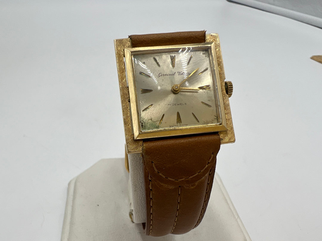 t739 Beautiful Germinal Voltaire 14kt Gold Men's Watch