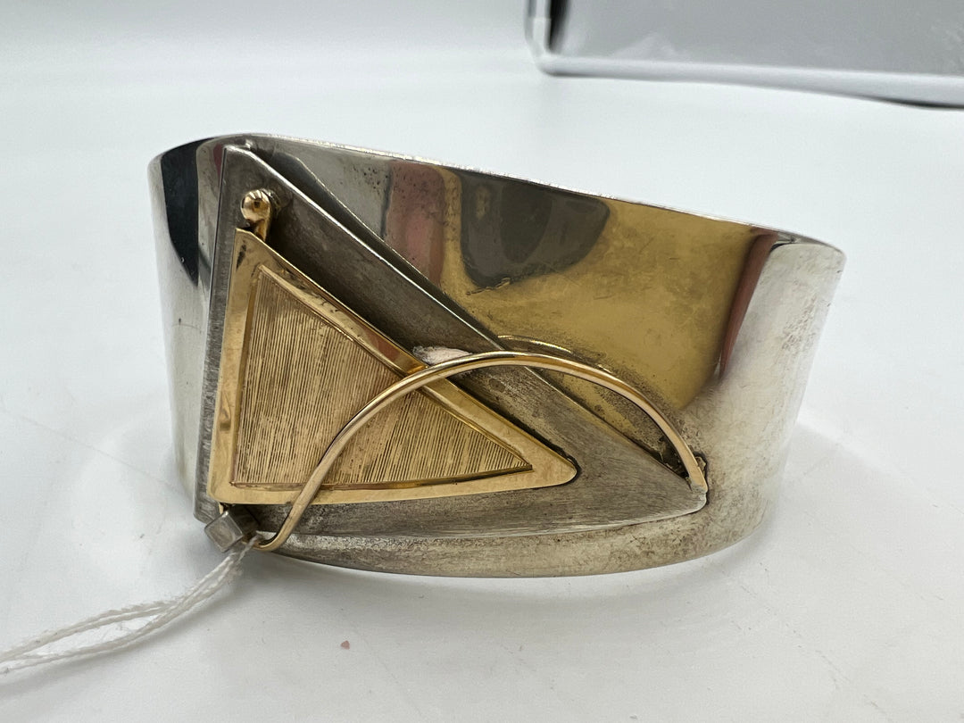 t752 Elegant De Marcay Gold and Silver Bangle Bracelet