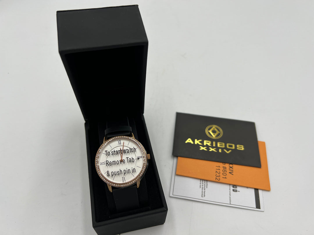 t824 Unique Akribos XXIV Crystal Ladies Wrist Watch