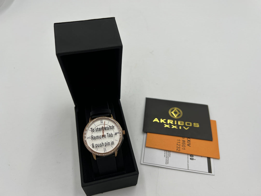 t824 Unique Akribos XXIV Crystal Ladies Wrist Watch