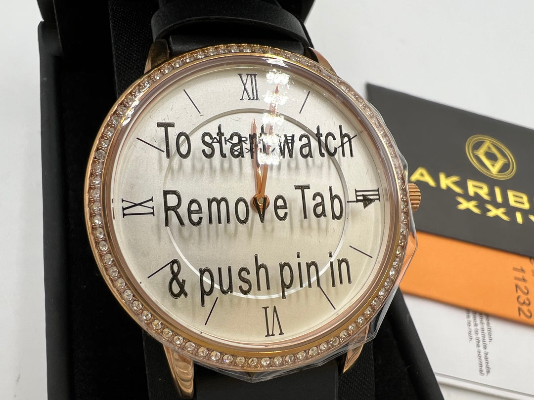 t824 Unique Akribos XXIV Crystal Ladies Wrist Watch