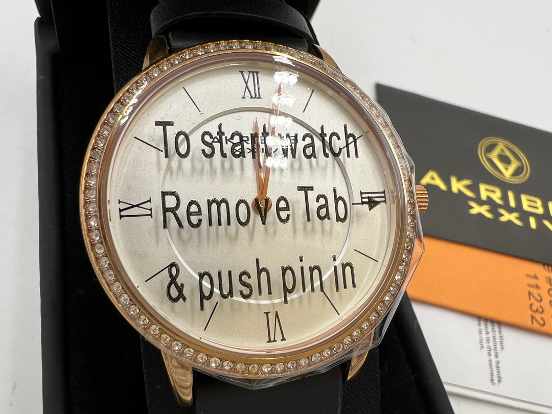 t824 Unique Akribos XXIV Crystal Ladies Wrist Watch
