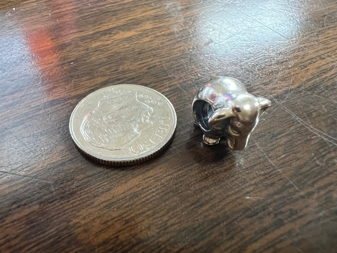 t846 Cute Sterling Silver Pandora Elephant Charm