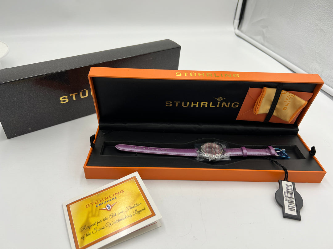 t857 Stuhrling Ladies Krysterna Crystal Stainless Steel Watch