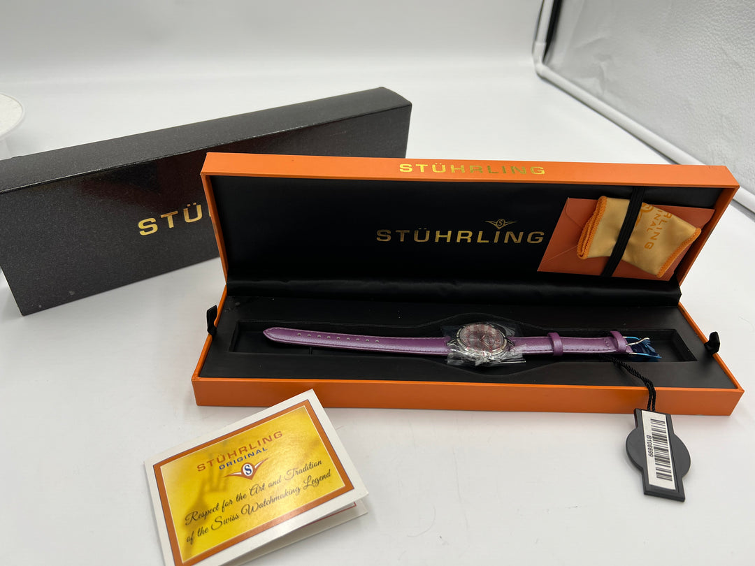 t857 Stuhrling Ladies Krysterna Crystal Stainless Steel Watch