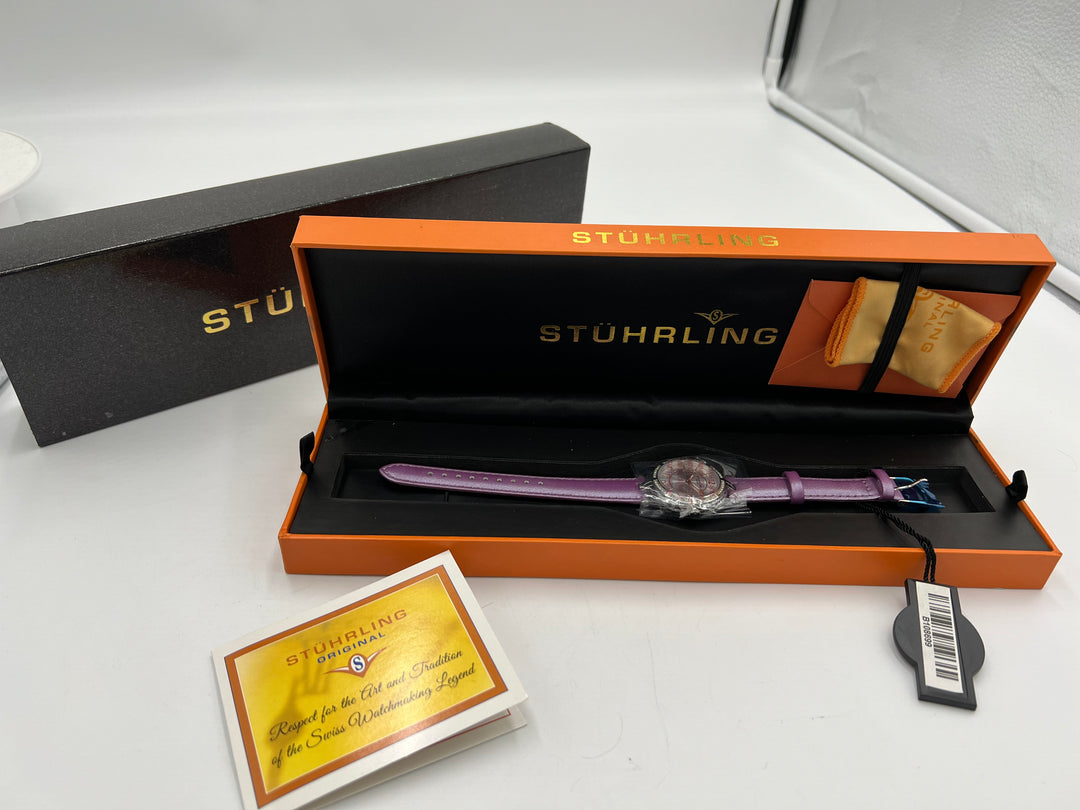 t857 Stuhrling Ladies Krysterna Crystal Stainless Steel Watch