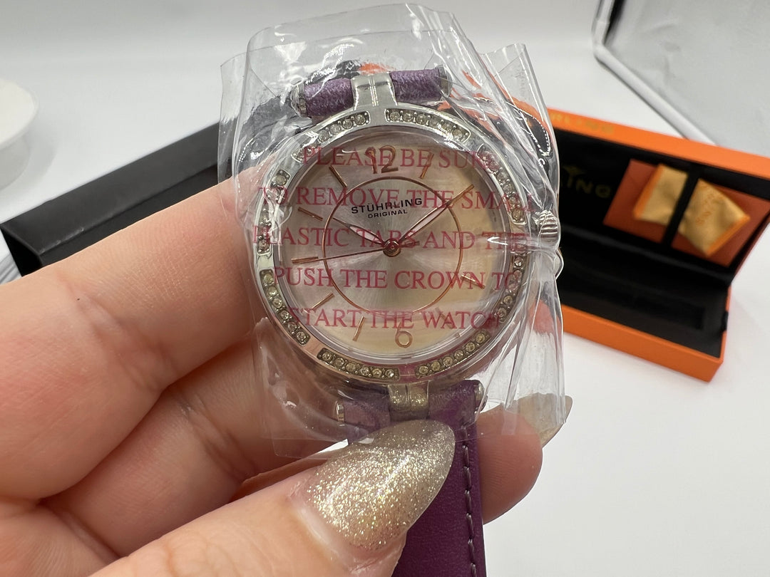 t857 Stuhrling Ladies Krysterna Crystal Stainless Steel Watch