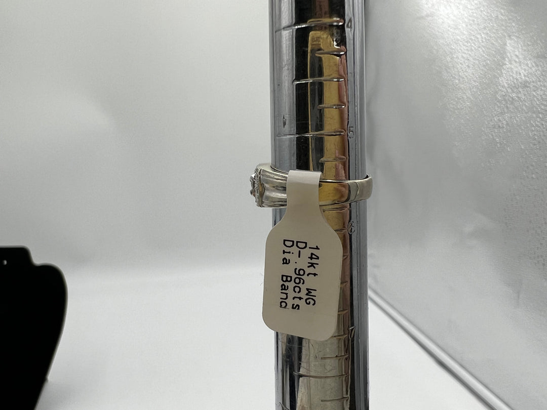 t884 Beautiful 14kt White Gold Diamond Wedding Band