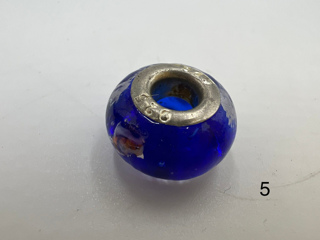 t913 Beautiful Sterling Silver Murano Glass Beads