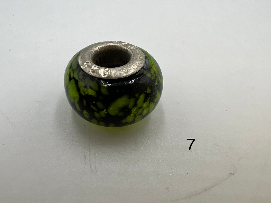 t913 Beautiful Sterling Silver Murano Glass Beads