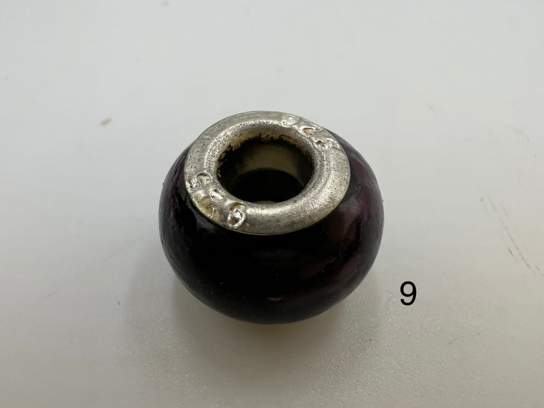 t913 Beautiful Sterling Silver Murano Glass Beads