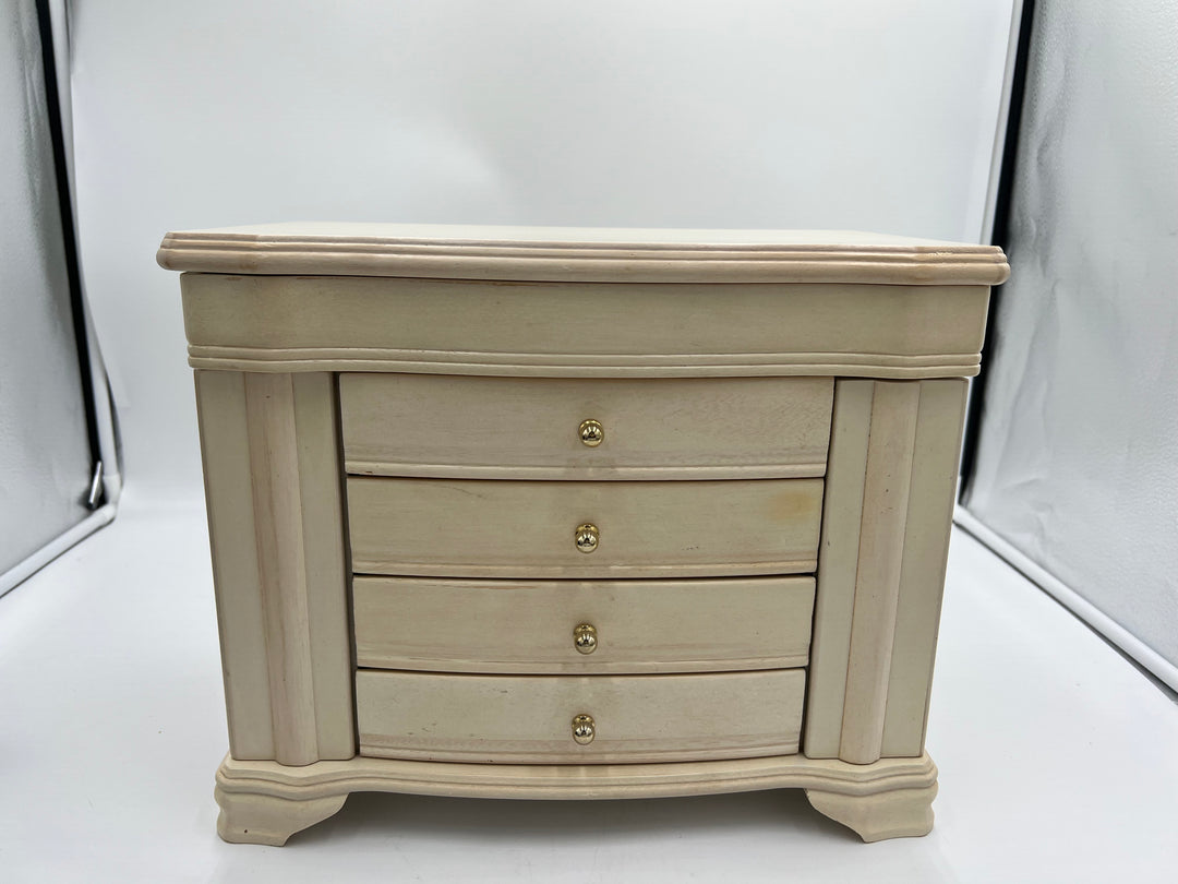 t917 Unique Vintage Wood Jewelry Box