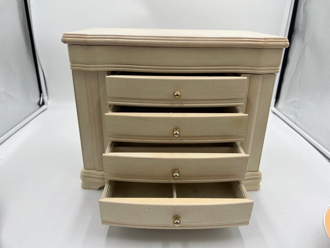 t917 Unique Vintage Wood Jewelry Box