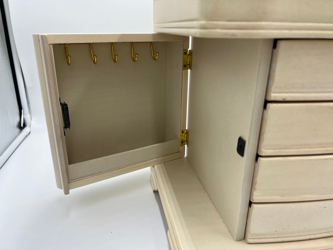 t917 Unique Vintage Wood Jewelry Box