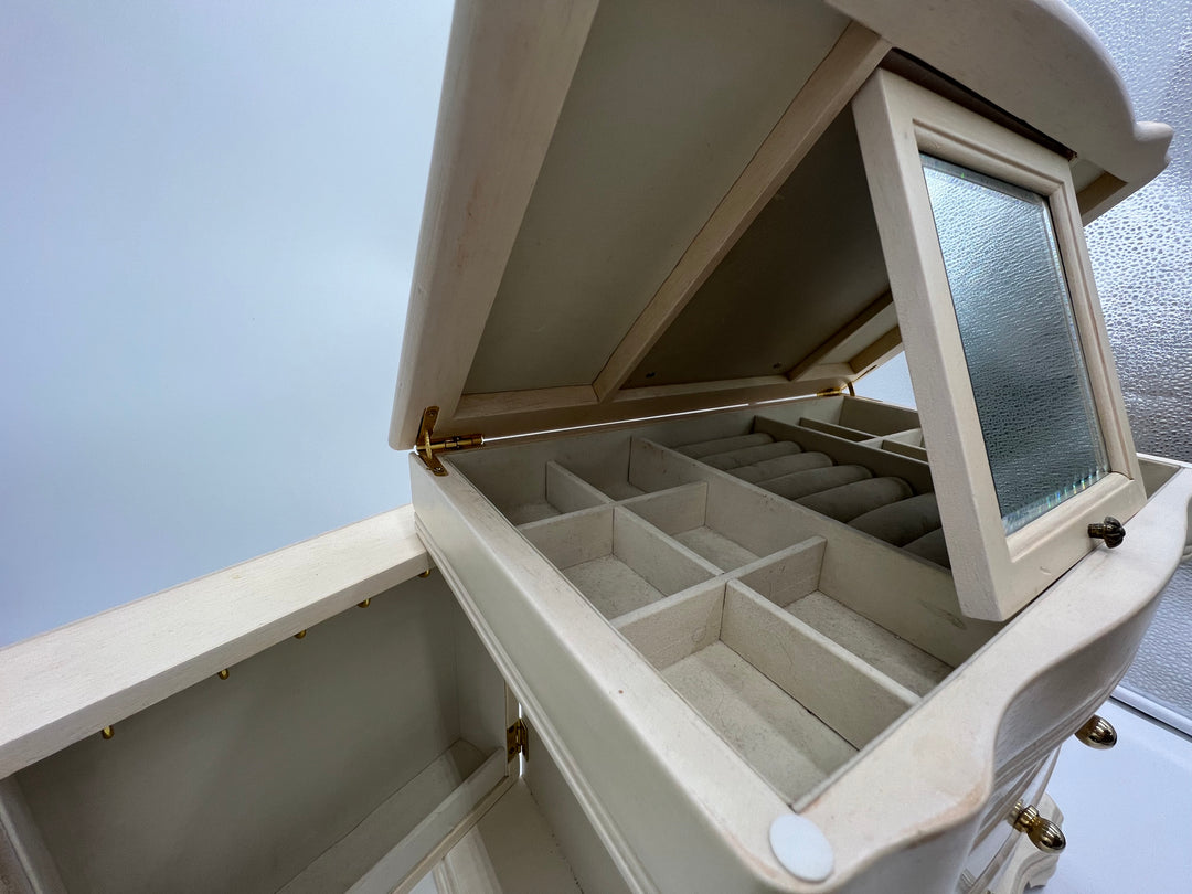 t917 Unique Vintage Wood Jewelry Box