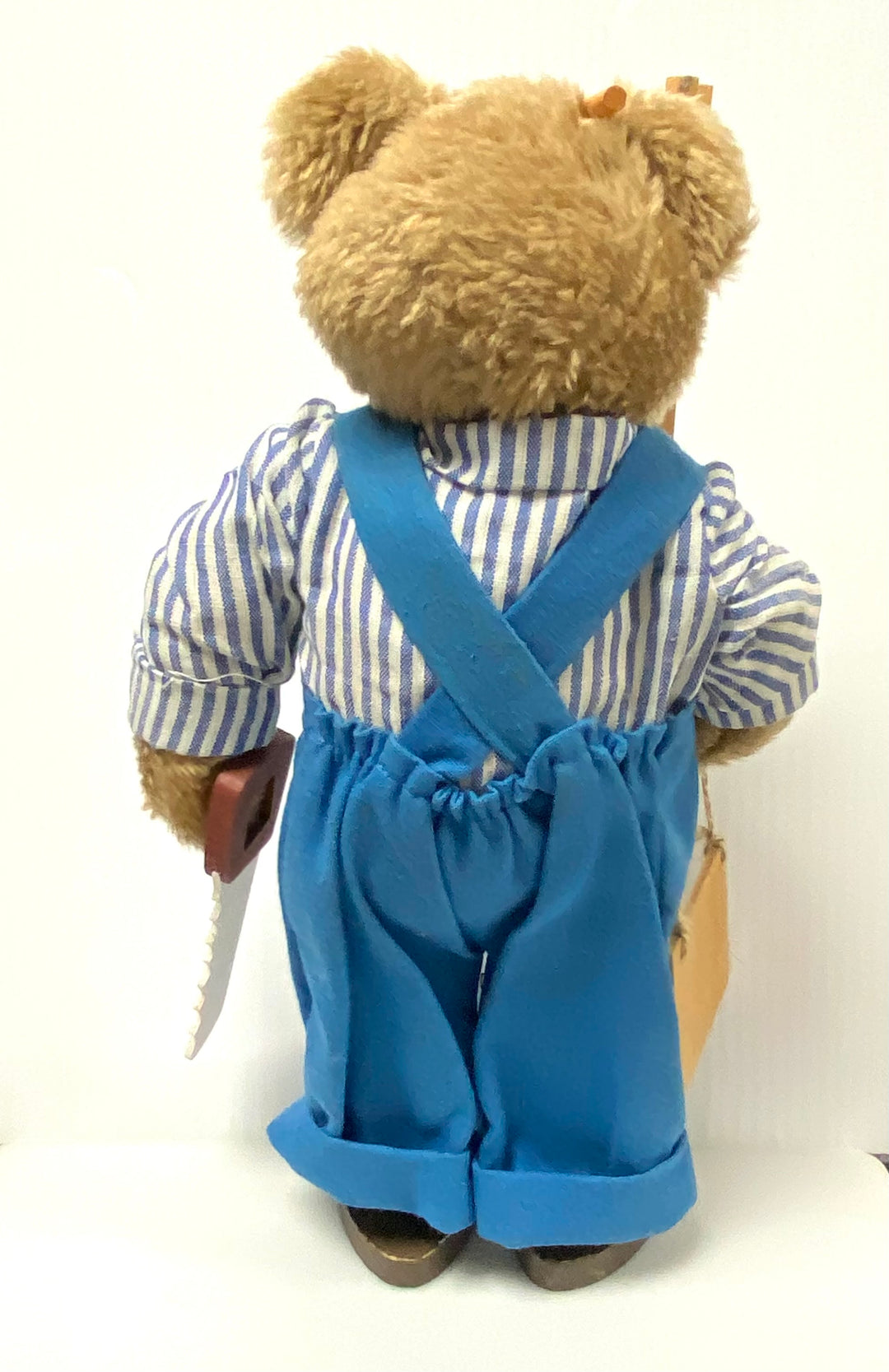 v055 Teddy Bear TRUST ME I KNOW WHAT I'M DOING soft toy with saw hammer and wood Stuffed Animal Toy Collectible