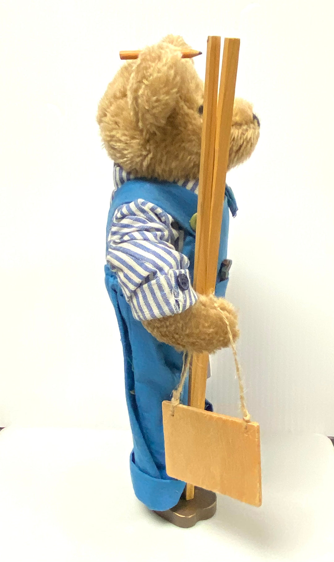 v055 Teddy Bear TRUST ME I KNOW WHAT I'M DOING soft toy with saw hammer and wood Stuffed Animal Toy Collectible