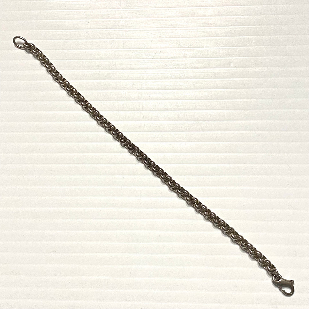 u579 Vintage 925 Sterling Silver Round Links Chain Bracelet 7"