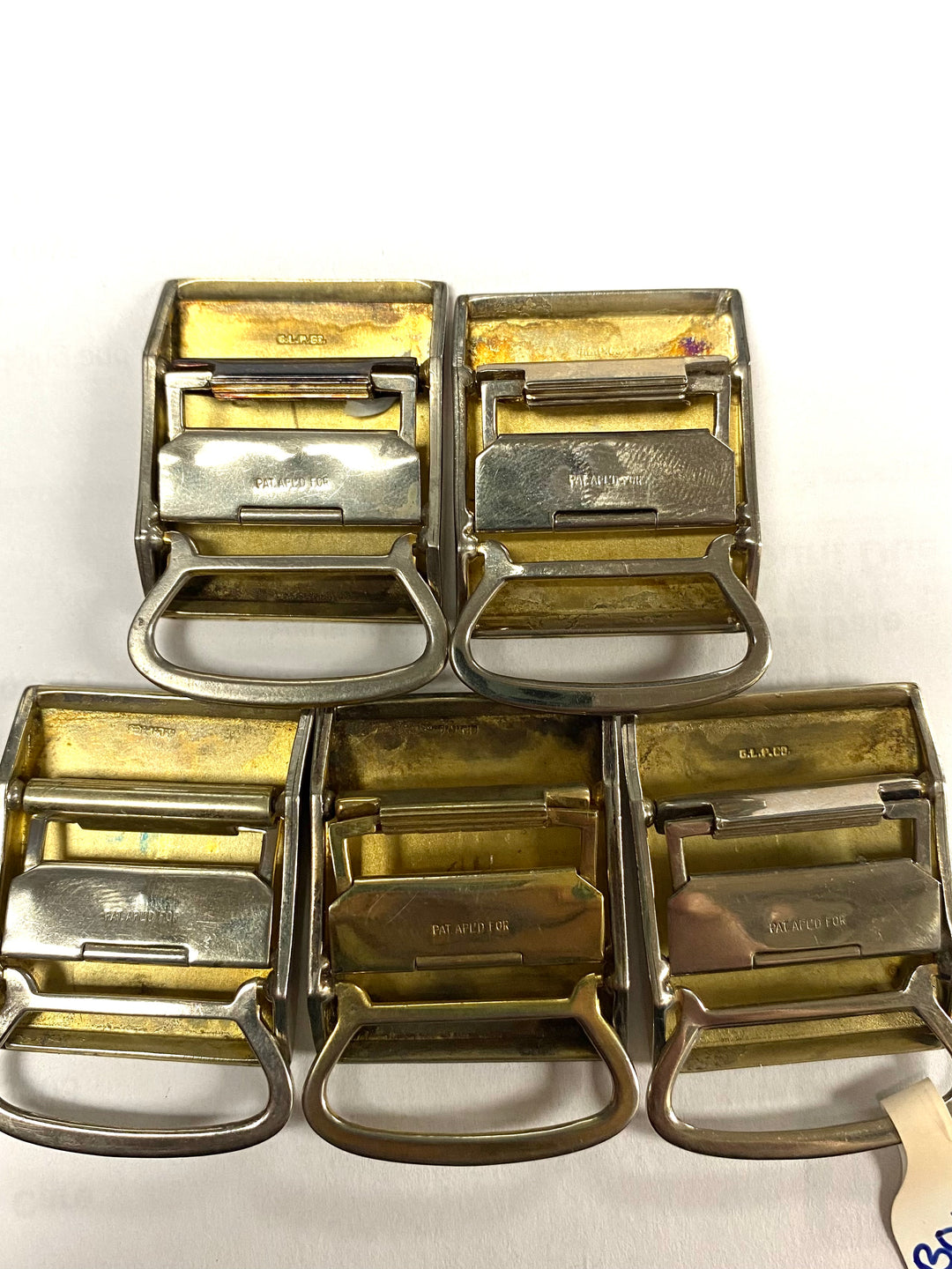 b019 Vintage Gold Plated Belt Buckle Set of 5