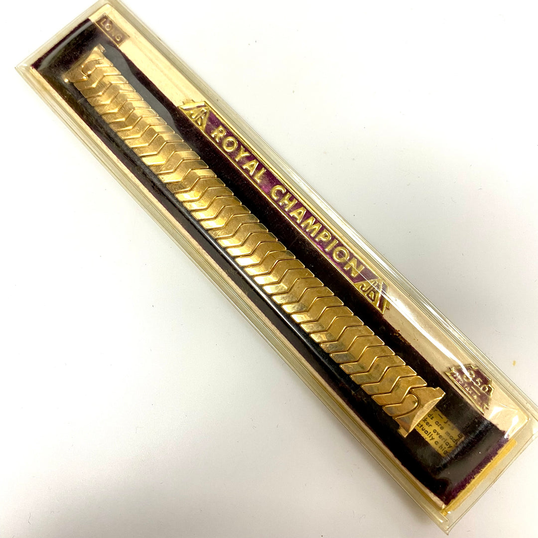 U765 Vintage 1/20 10K GF Stainless Steel One-Piece Stretchy Watch Band Bracelet