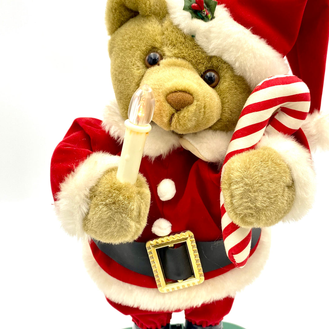 u800 Avon Twinkling Animated Mr & Mrs Claus Teddy Bear Holiday Christmas Music