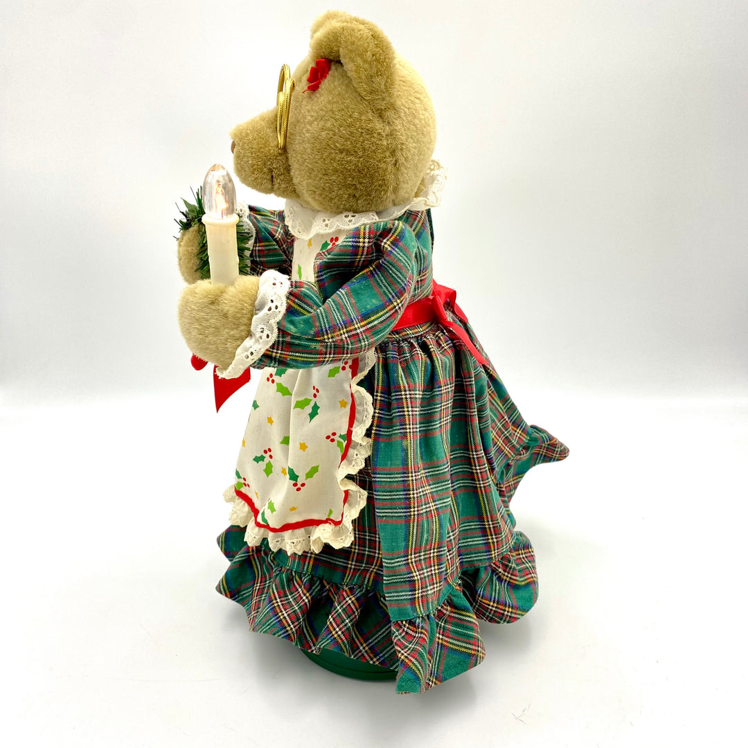 u800 Avon Twinkling Animated Mr & Mrs Claus Teddy Bear Holiday Christmas Music