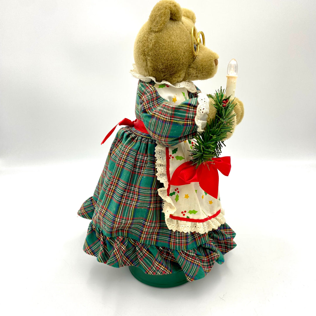 u800 Avon Twinkling Animated Mr & Mrs Claus Teddy Bear Holiday Christmas Music