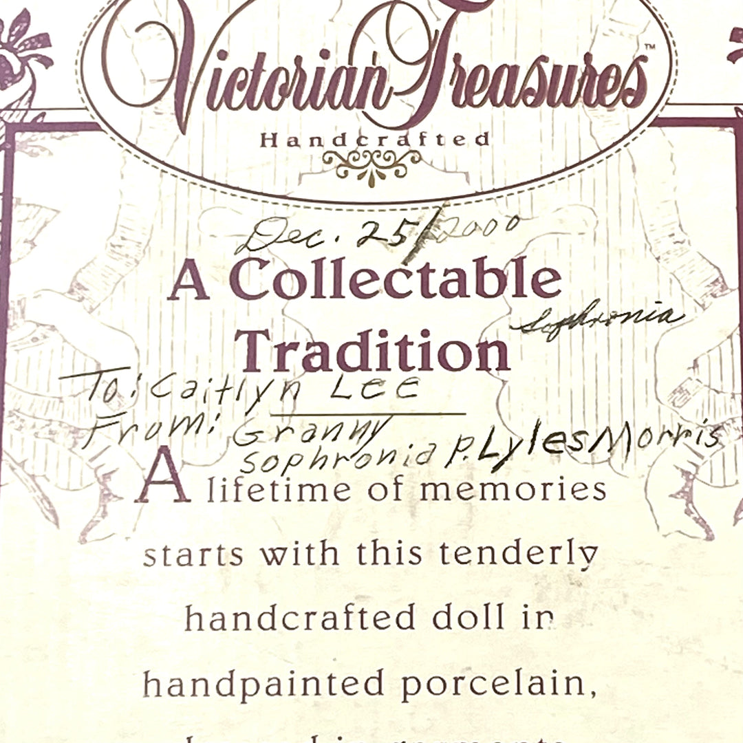 v765 Vintage Victorian Treasures Handcrafted Porcelain Doll Special Edition Collection
