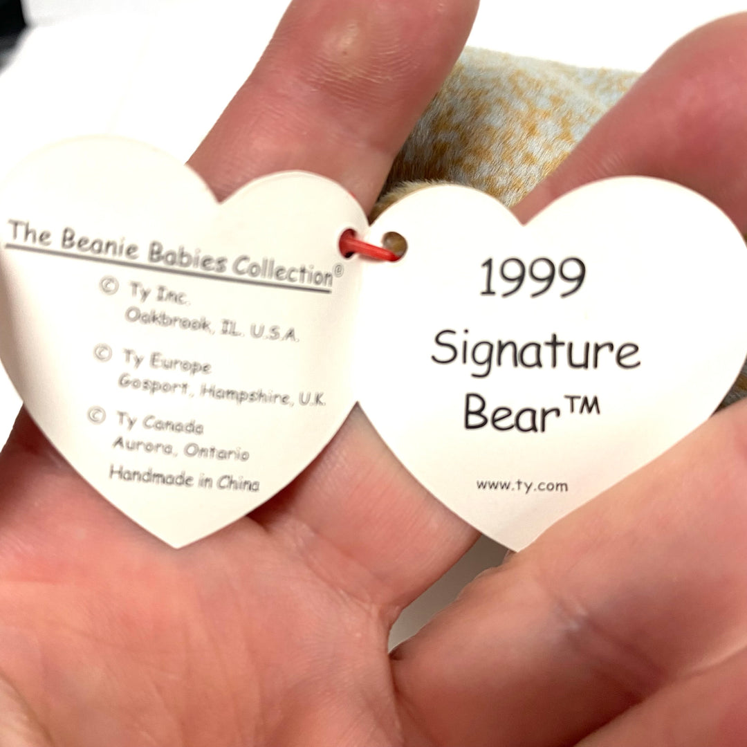 v805 Vintage Ty Beanie Baby 1999 Signature Bear Brown NWT