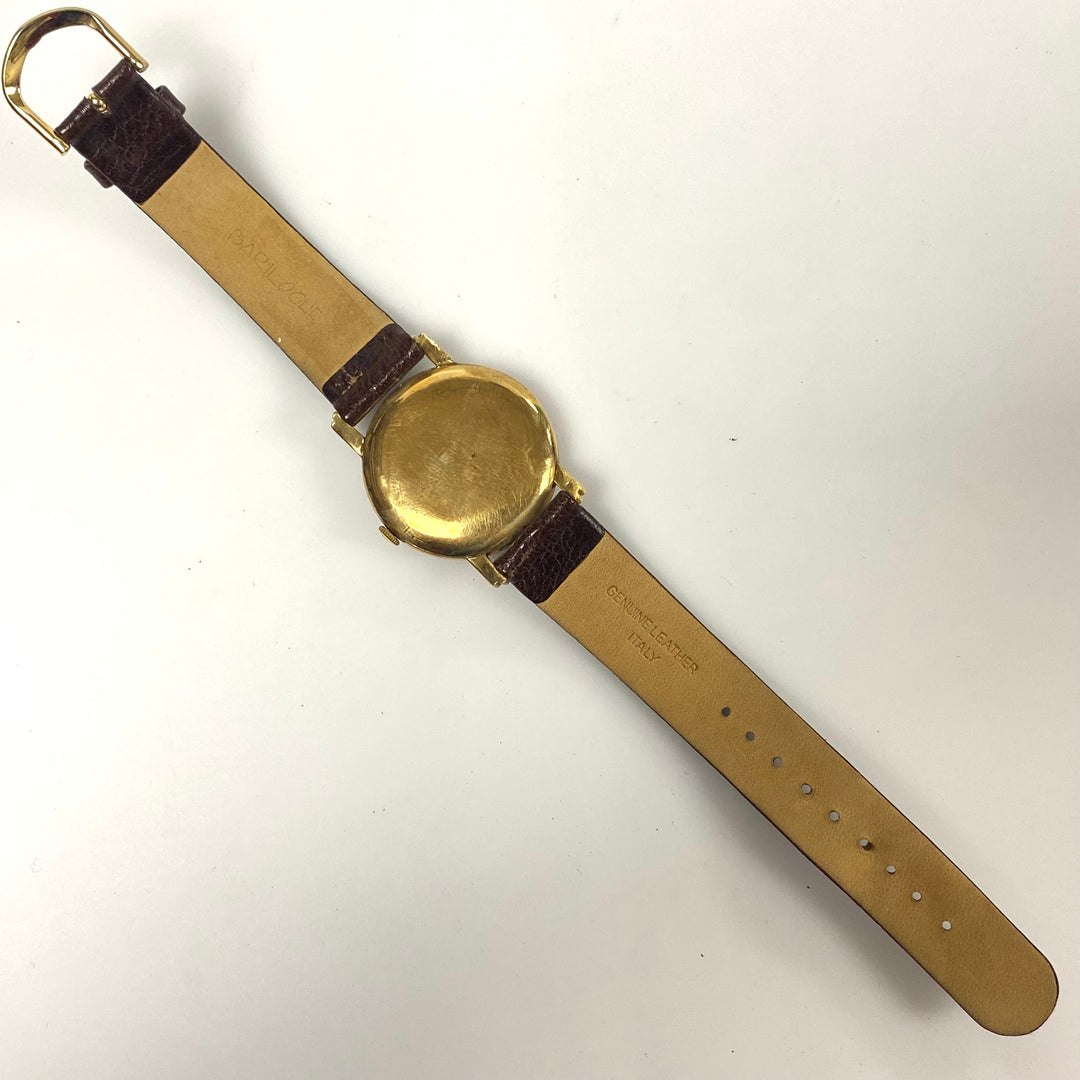 a159 Vintage Cyma Mechanical 18K Yellow Gold 15J Swiss Made Men's Wrist Watch