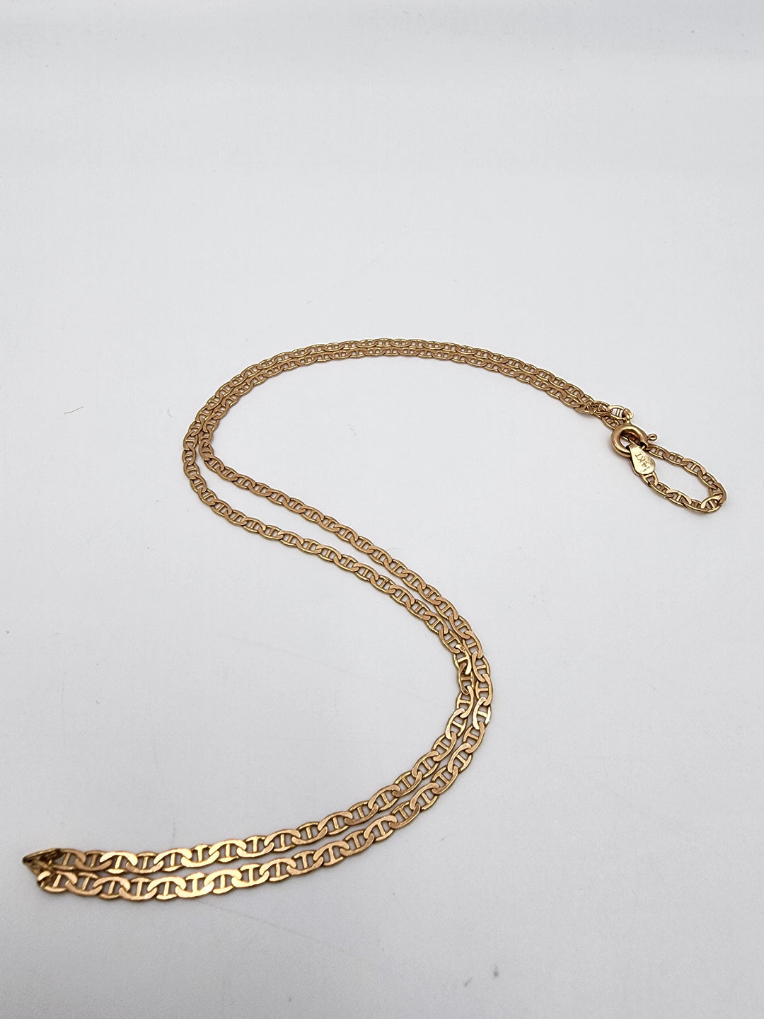 m713 Lovely 14kt Rose Gold 19" Anchor Link Necklace