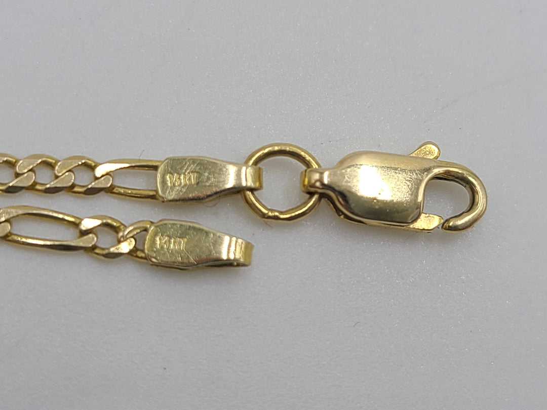 k706 Ladies Dainty 14kt Yellow Gold 9 3/8" Figaro Anklet