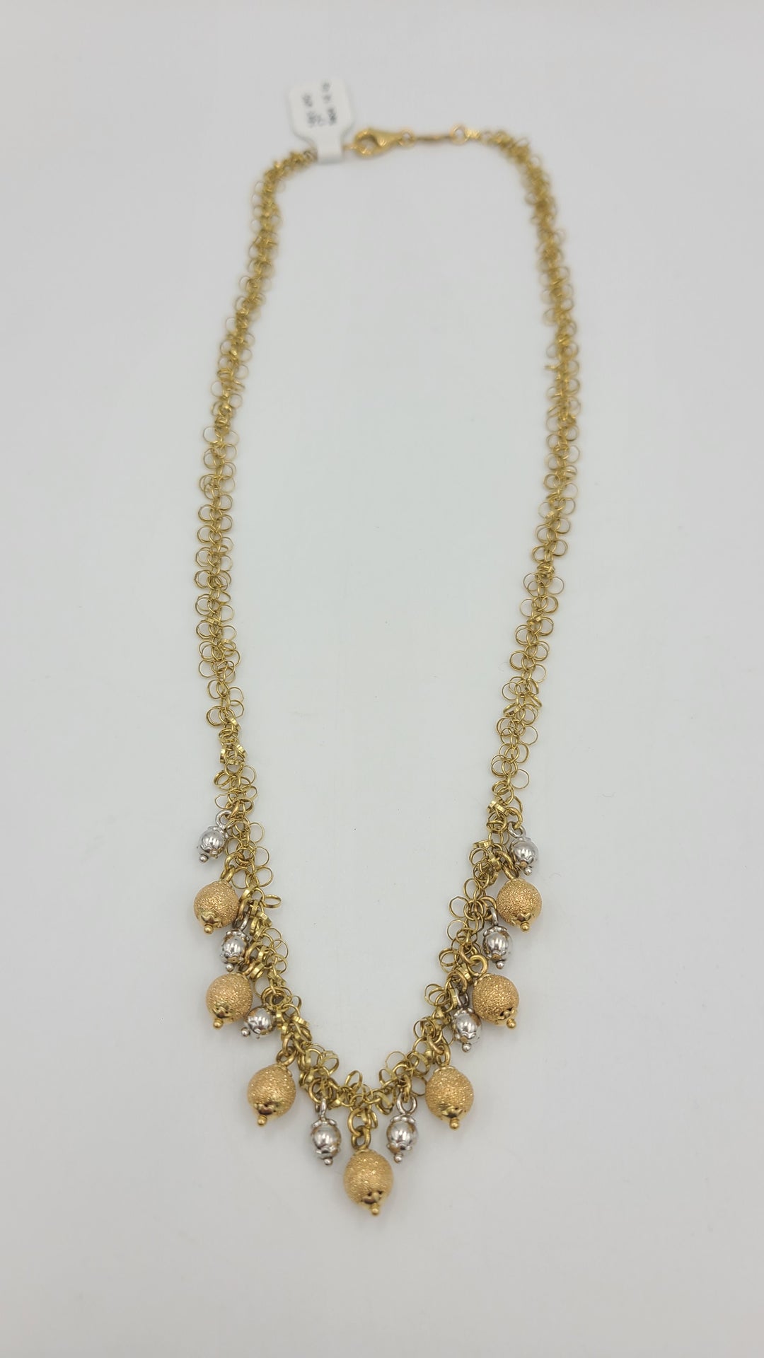 m687 Beautiful Ladies 14kt Yellow and White Gold 17" Necklace