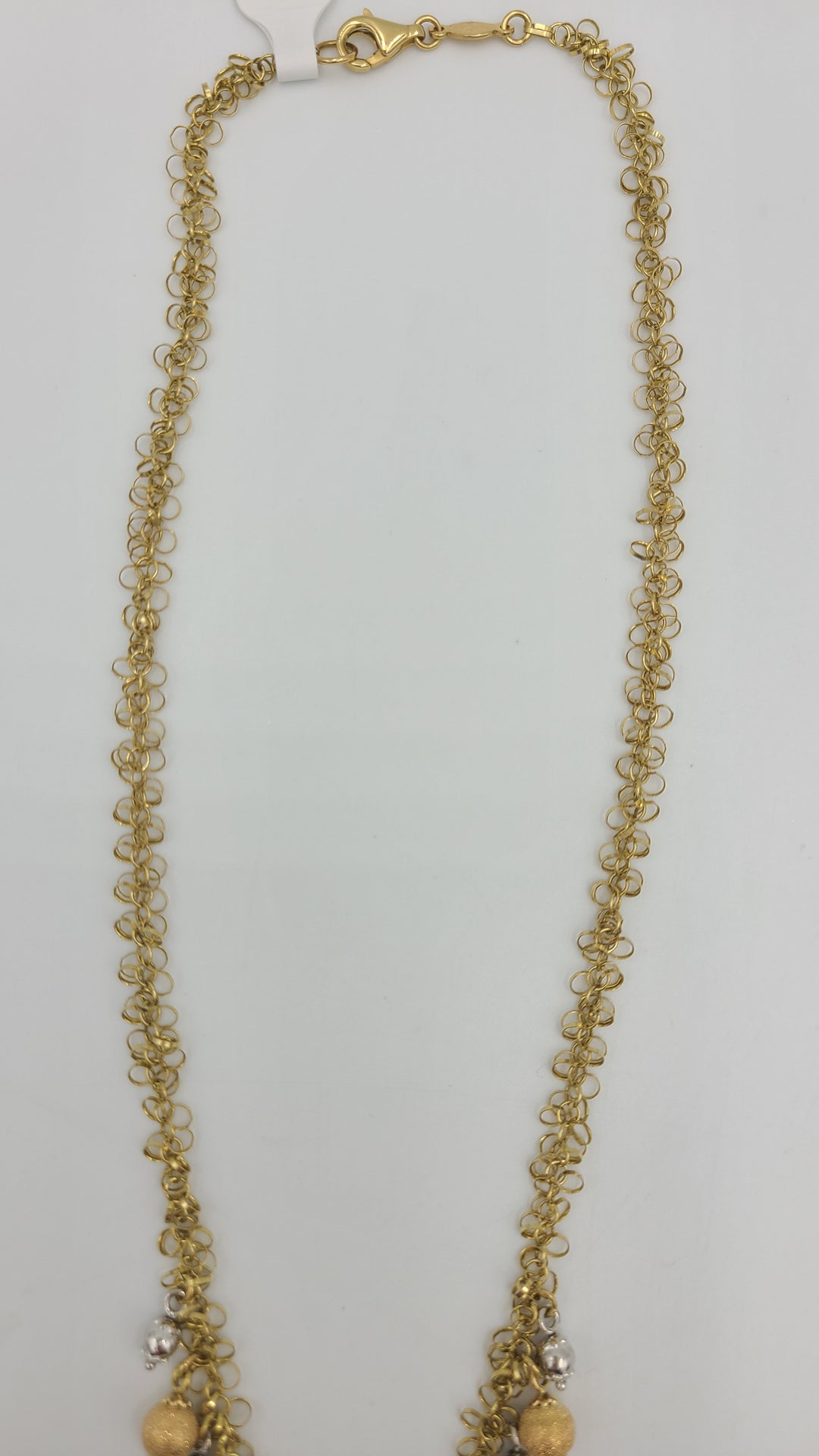 m687 Beautiful Ladies 14kt Yellow and White Gold 17" Necklace